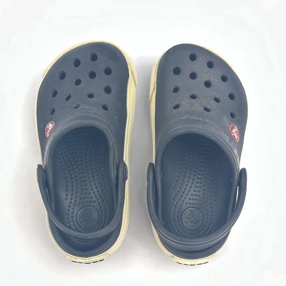 Crocs Crocband Clogs Kids Size 6 7 Navy Slip On Sandals Casual Comfort - Picture 6 of 10